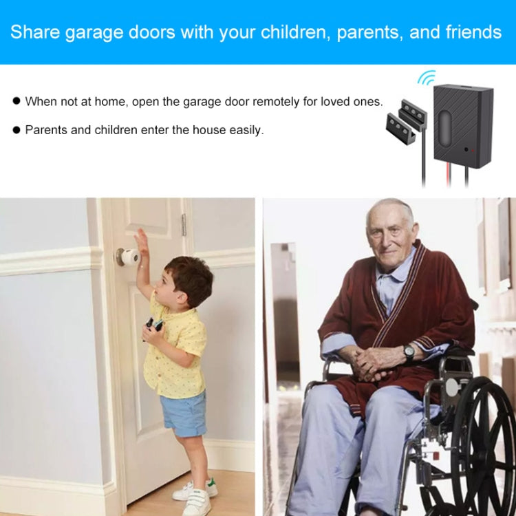 Wireless garage door controller and key fob for family access and sharing