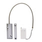 Wireless door magnetic detector set with grey and white sensors and coiled cable