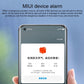 Smartphone screen showing gas alarm notification message with callout alert icon