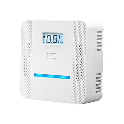 2-in-1 carbon monoxide and smoke alarm detector with LCD display and test button