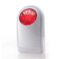 Wall alarm speaker housing with large red LED indicator lens.