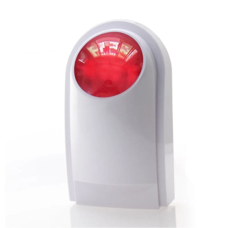 Wall alarm speaker housing with large red LED indicator lens.