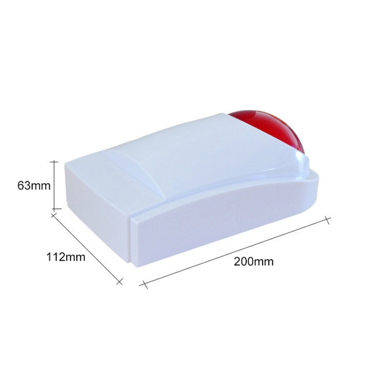 Emergency call button with red top dome, showing size dimensions.