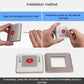 Wall alarm button installation steps with mounting shell and bracket parts.