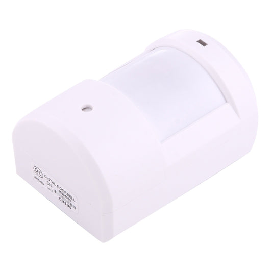 White wireless detector unit, rounded housing with indicator notch and label panel