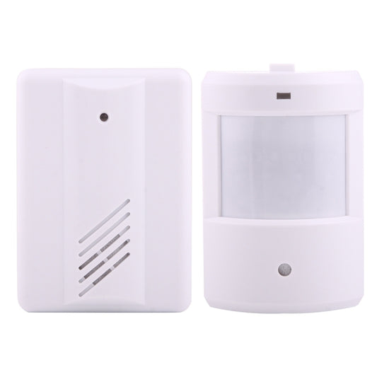 Wireless door/doorbell receiver and detector set, white plastic, signal speaker grille