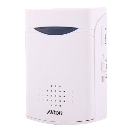 White wireless doorbell button with speaker grille and bell light sensor