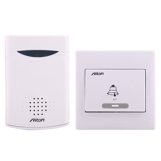 Wireless digital music doorbell set with white chime receiver and doorbell button