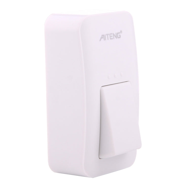 Wireless doorbell receiver back with wall-mount slot and charging contacts, white housing