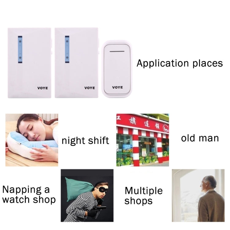 Wireless music doorbell kit with two white units: doorbell button and indoor receiver