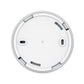 White smoke alarm detector base with metal rim and side mounting openings