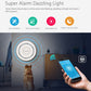 White WiFi siren alarm sensor with front speaker grille for sound and light alerts