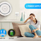 White WiFi siren alarm sensor plug-in design with side connectors and speaker grille