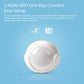 White wireless PIR motion sensor with front lens and rounded sensor body.
