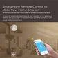 White PIR motion sensor with app remote control indicator shown on screen.