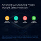 Motion sensor safety protection infographic with security and quality icons.
