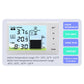 Ultrasonic liquid level meter LCD display with temperature readouts and alarm icons