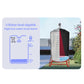 Water tank level alarm graphic with ultrasonic depth display for high/low alerts