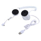 White cylindrical magnetic security stand with USB and Type-C charging cable