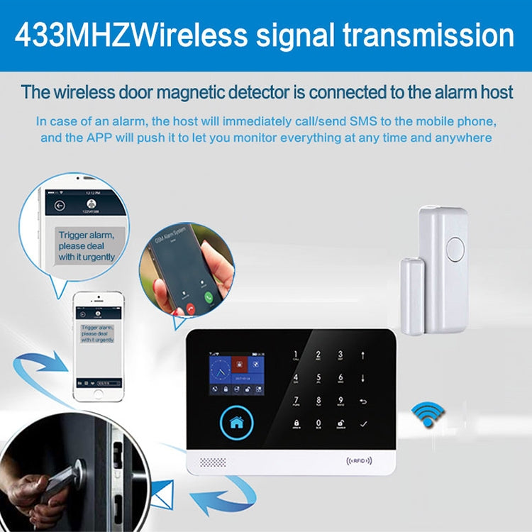 White wireless door/window magnetic detector unit with round button