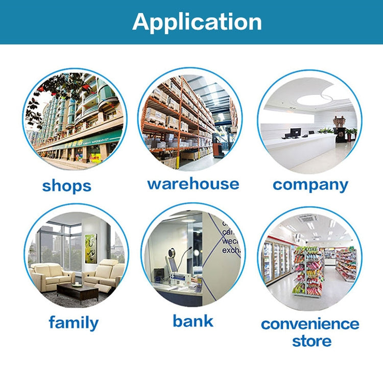 Door/window sensor application icons for shops, warehouse, office, bank, home