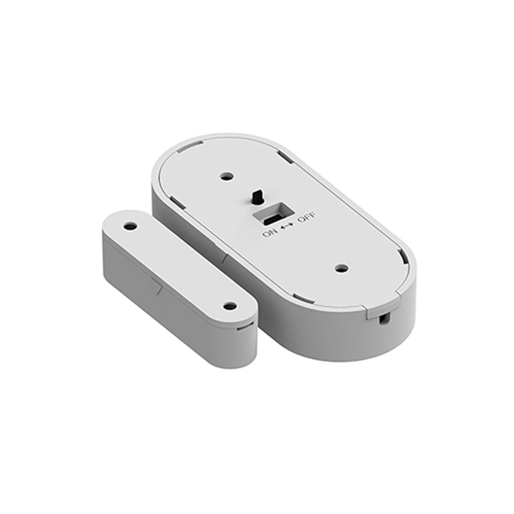 White wireless door and window sensor components, split housing with mounting pads