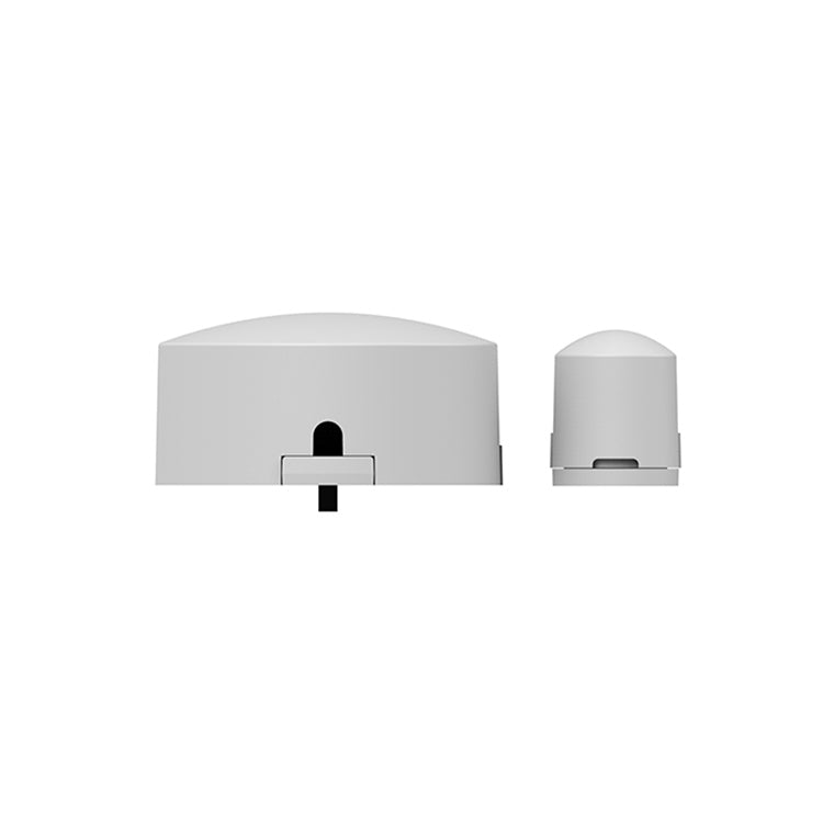 White wireless door and window sensor base with separate slim magnetic contact