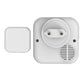 Plug-in wireless doorbell chime with speaker grille and wall plug prongs