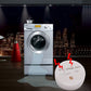 White round leak alarm sensor with faucet icon and 90dB marking