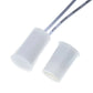 Door magnetic sensor switch sensor housing pair with attached leads and printed markings