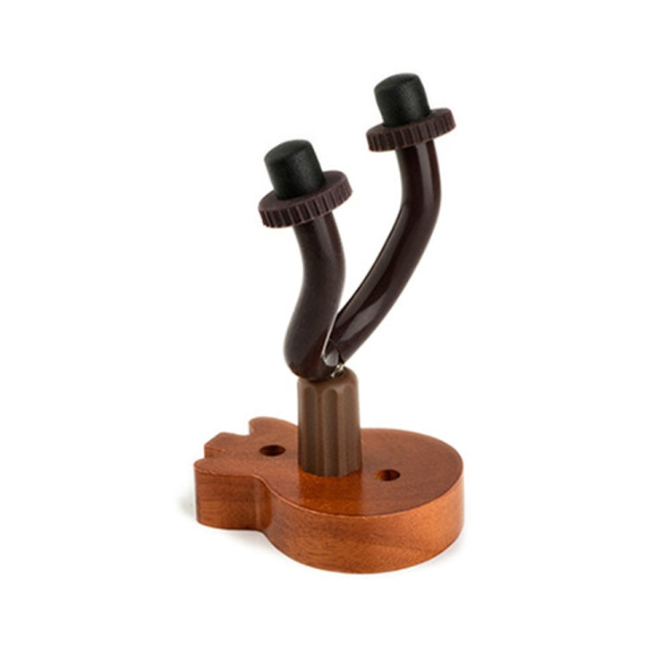 Dark wood wall mount guitar/ukulele hook with two black padded supports
