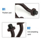 Black rubber-padded guitar/ukulele hook supports with ridged grip ends