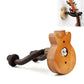 Dark wood guitar/ukulele wall hook with black cradle pads and metal mounting screw