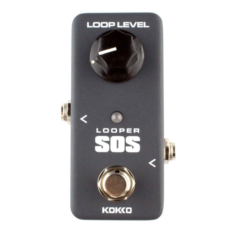 KOKKO FLP2 mini SOS loop recorder pedal front panel with LOOP LEVEL knob and SOS switch