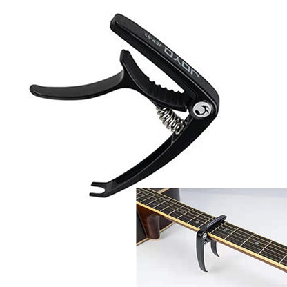 Black zinc alloy guitar capo with spring clamp for acoustic guitar and ukulele