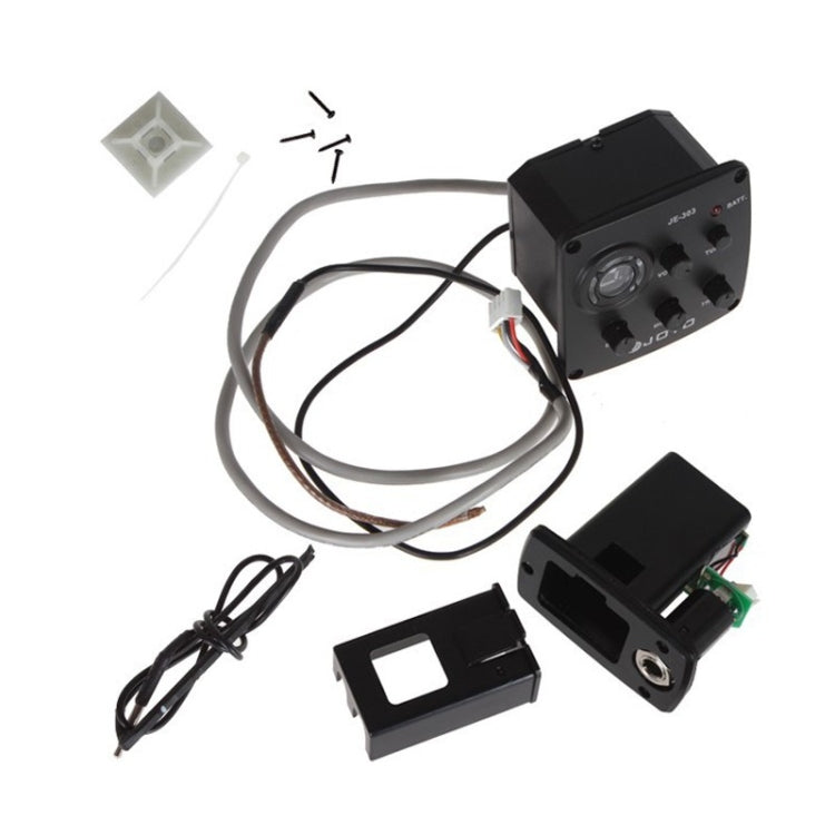Guitar preamp pickup bundle with wiring harness, connectors, and mounting hardware