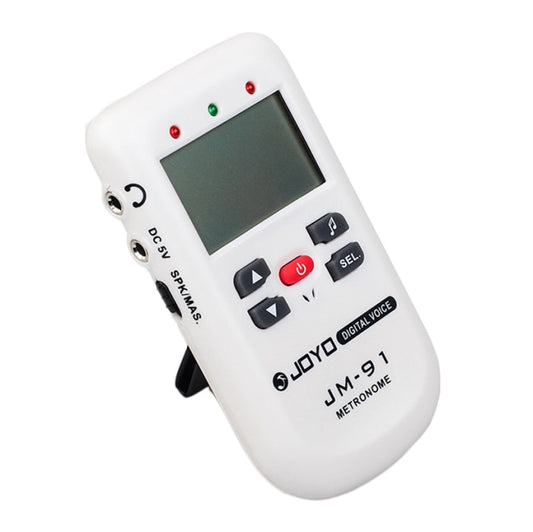 White mini electronic vocal metronome/tuner with LCD screen and control buttons