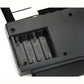 Underside battery compartment of a roll-up electronic keyboard piano