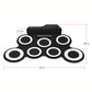 Portable silicone hand roll electronic drum with pad array and size dimensions