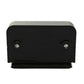 Digital timer alarm clock rear view with two screw holes on black casing