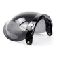 Motorcycle helmet bubble visor with smoked lens and black mounting frame