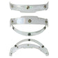 Motorcycle helmet bubble visor set with clear transparent lenses and metal mounting