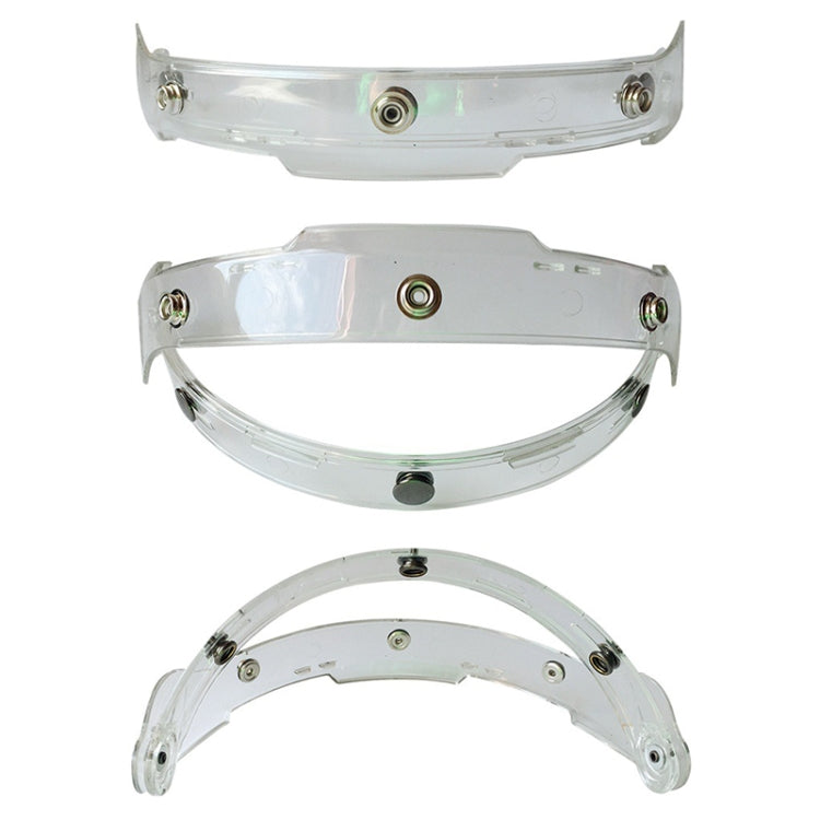 Motorcycle helmet bubble visor set with clear transparent lenses and metal mounting