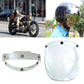 Motorcycle helmet visor with clear shield and silver mounting frame