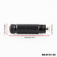 Black textured motorcycle footpegs, 102mm length, with metal mounting ends