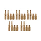 Motorcycle carburetor injector set with assorted brass-colored jet nozzles and fittings