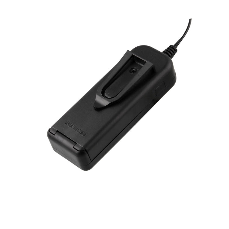 Black switch controller with attached cable for helmet light strip