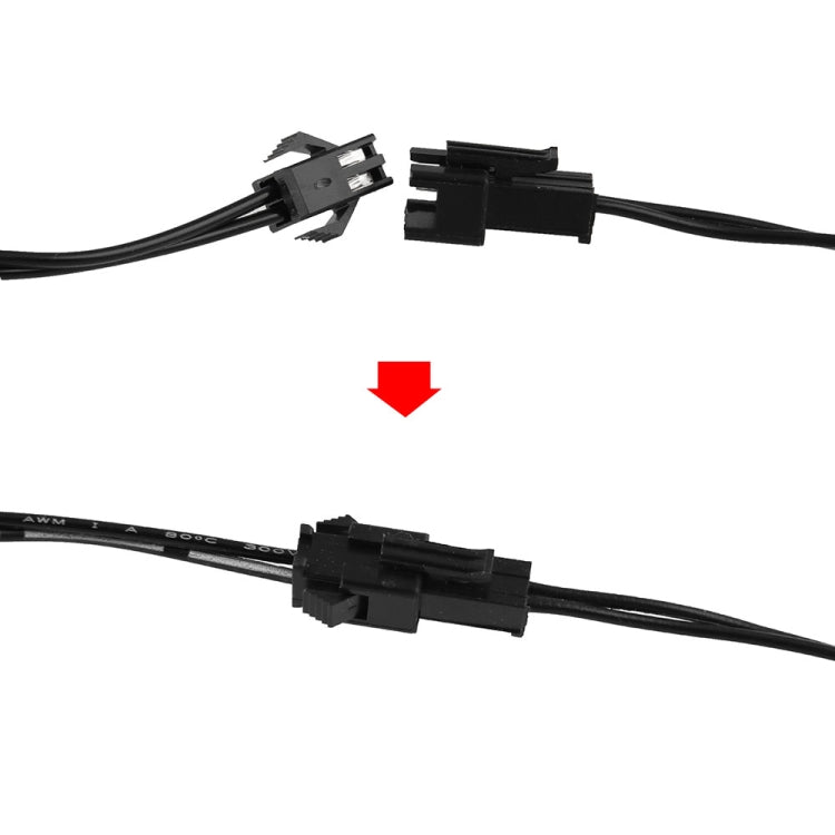 Helmet light strip wiring harness with connector clips and bifurcation lead