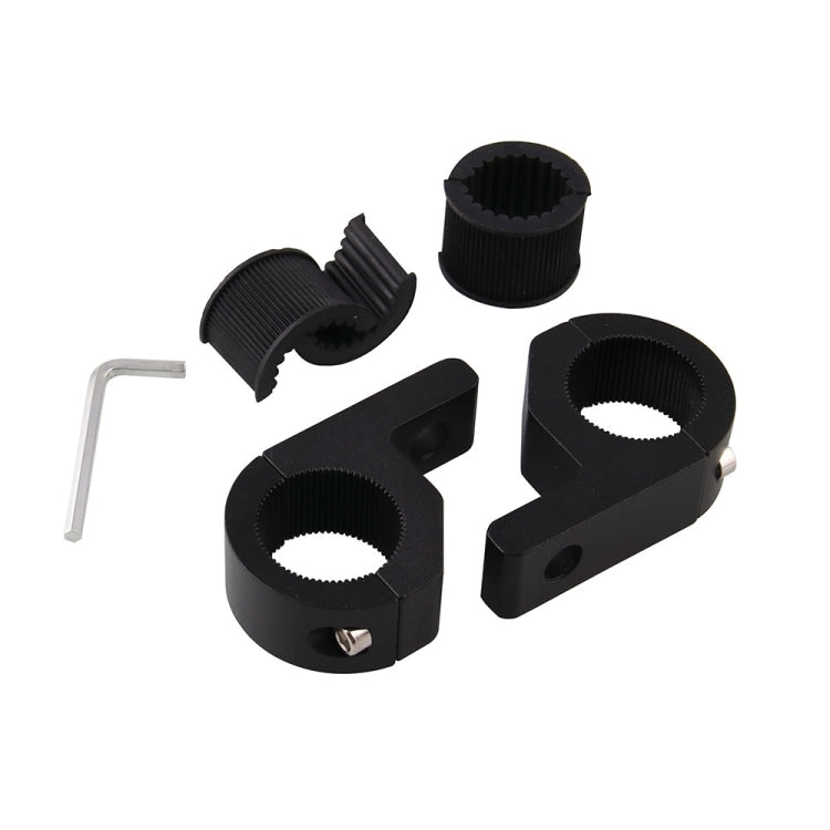 Black clamping inserts and mounting brackets with hex key