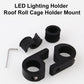 Black spotlight mounting holder set with different clamp inserts and hex key